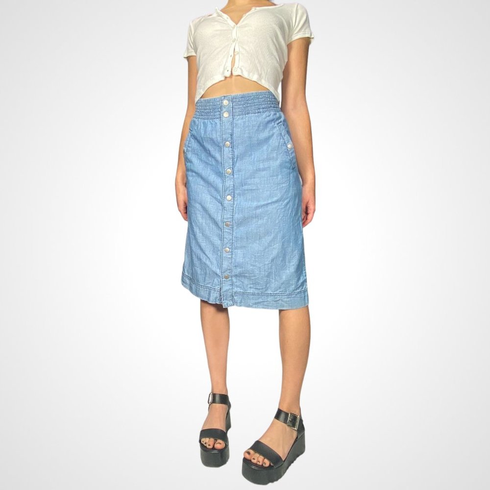 Vintage 90's Liz Claiborne Denim Midi Skirt